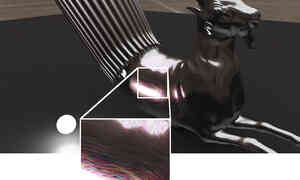 Real-Time Rendering of Wave-Optical Effects on Scratched Surfaces