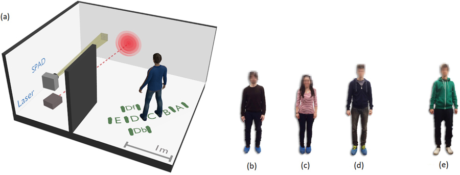 Neural network identification of people hidden from view with a single-pixel, single-photon detector