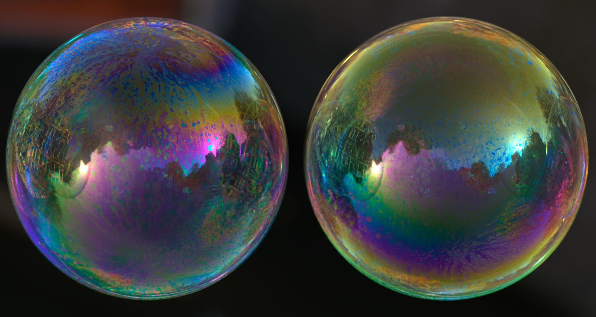 Chemomechanical Simulation of Soap Film Flow on Spherical Bubbles